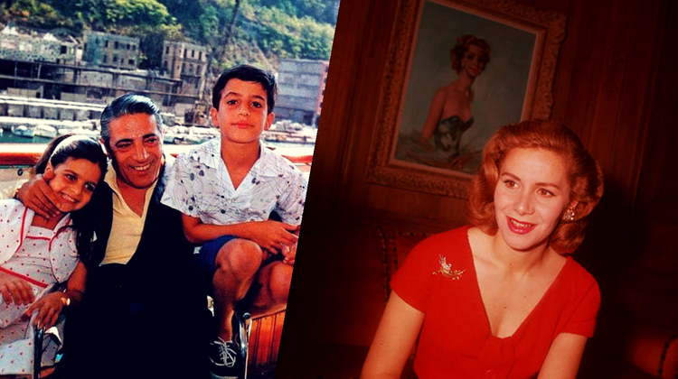 A.O. alaturi de Christina si Alexander si, în dreapta sotia sa Tina Livanos Onassis