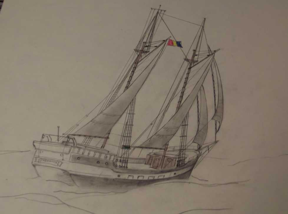 Goeleta "SPERANȚA" - schiță de Cpt.cdor Ionescu Ovidiu Victor