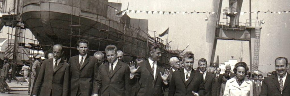 Nicolae și Elena Ceaușescu în vizită la Șantierul Naval Drobeta Tr.-Severin - 16 mai 1972