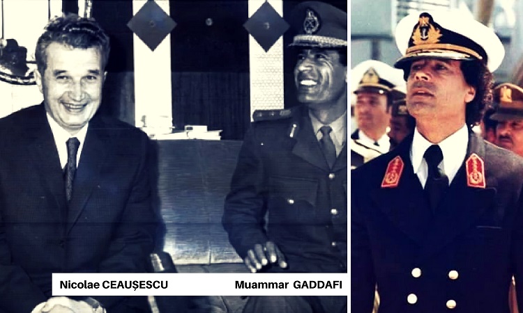 Nicolae Ceaușescu și Muammar Abu Minyar al-Gaddafi