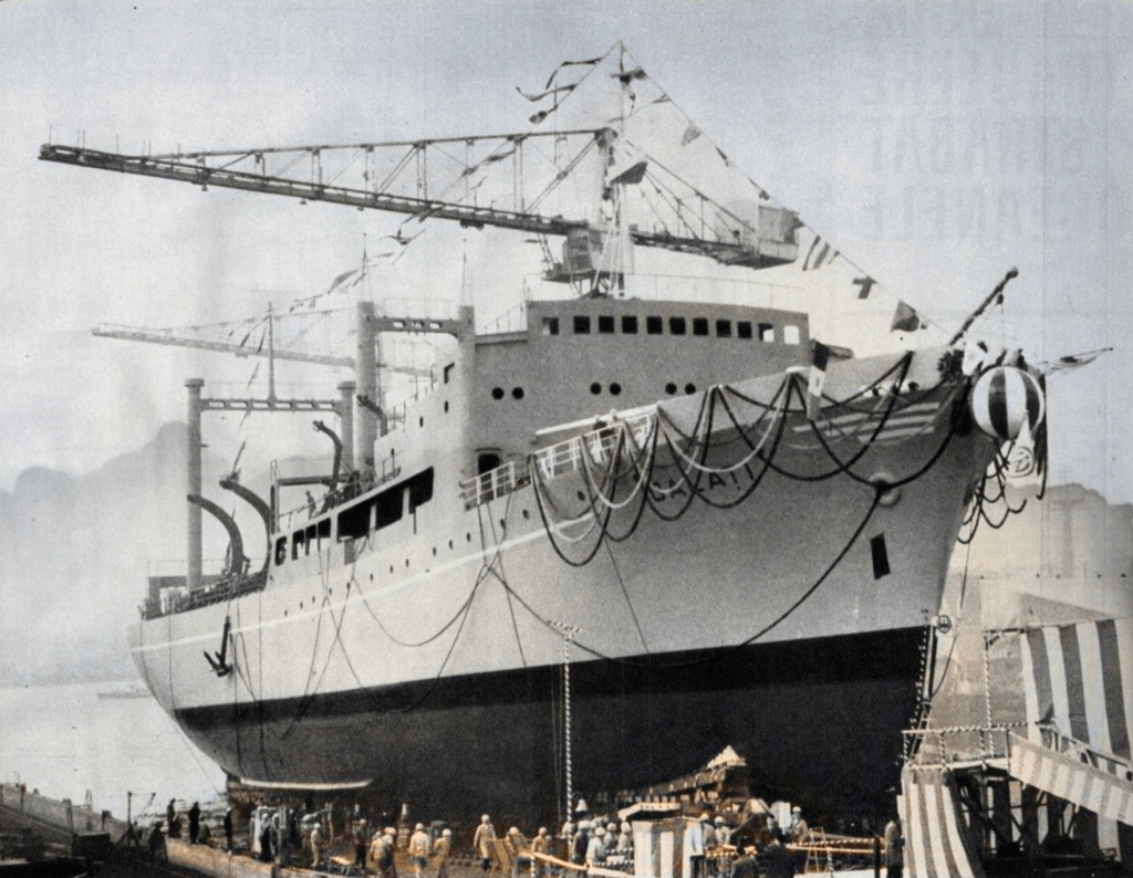 Lansarea traulerului "GALAȚI" , Osaka, Japonia, Aprilie 1964